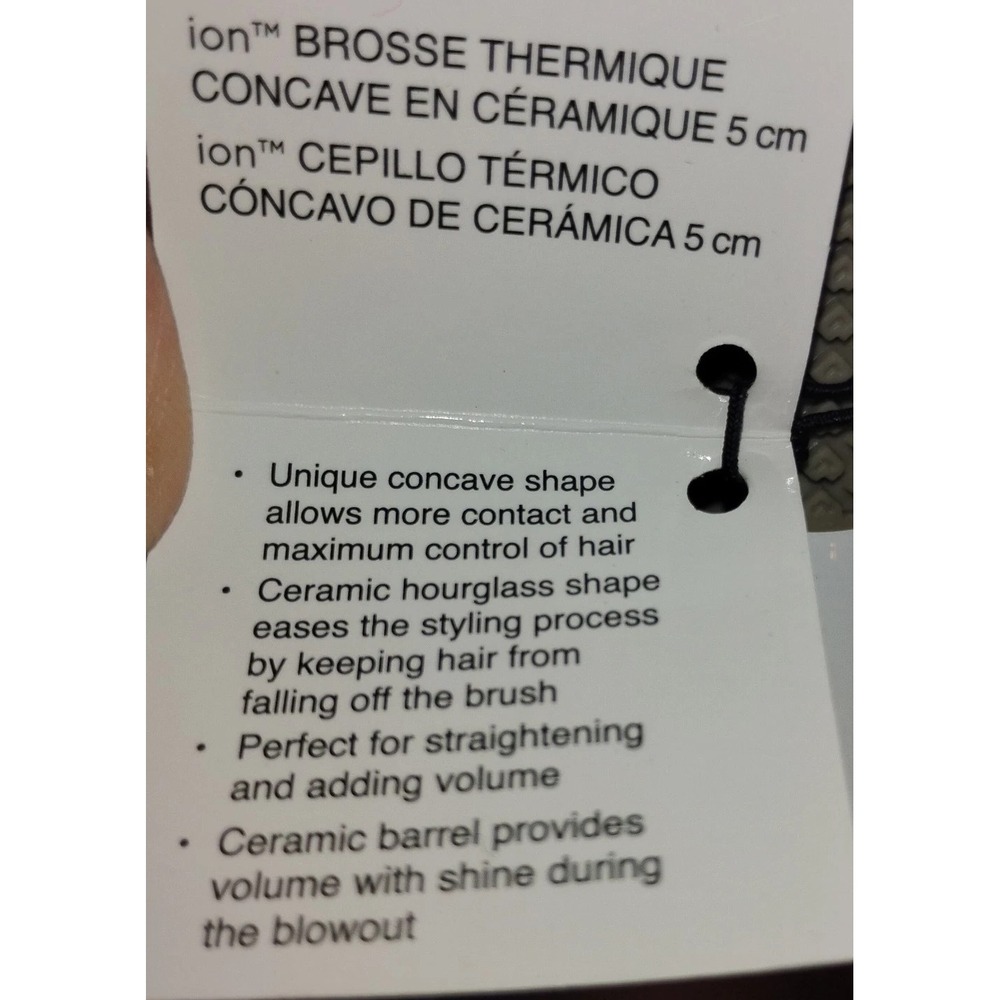 Ion Ceramic Thermal 2" Brush Round Blowout Concave Ionic White Gray #DL21335 -V - Picture 3 of 5